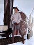 Knitted sweater "FLOWER MEMORIES Y25007" - dark beige